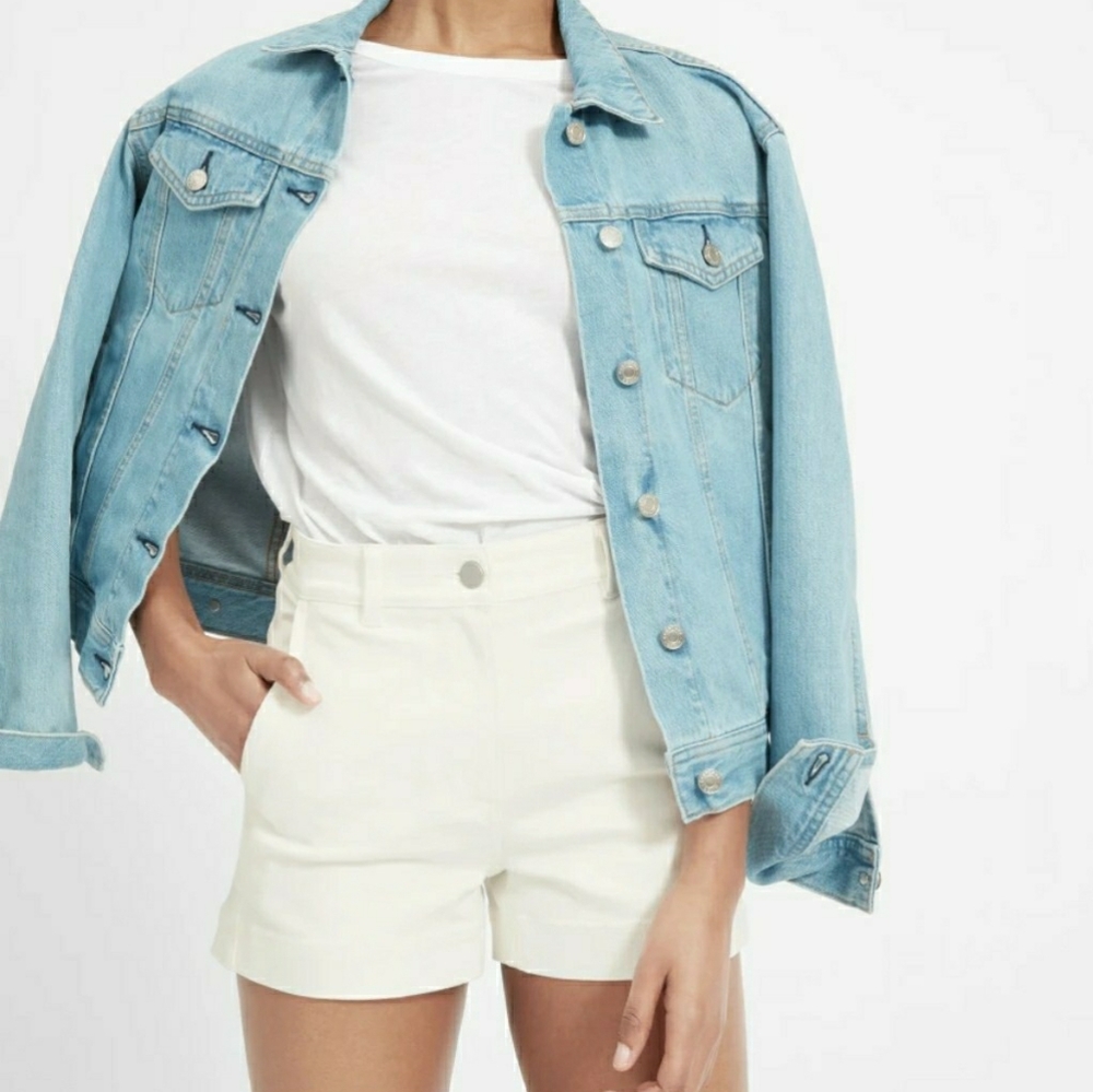 NWOT Everlane Cotton Twill Shorts in Bone Sz0